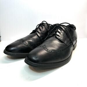Ecco Wingtip Oxford Dress Shoes Mens Size 9 Black Leather Brogue 62166401001